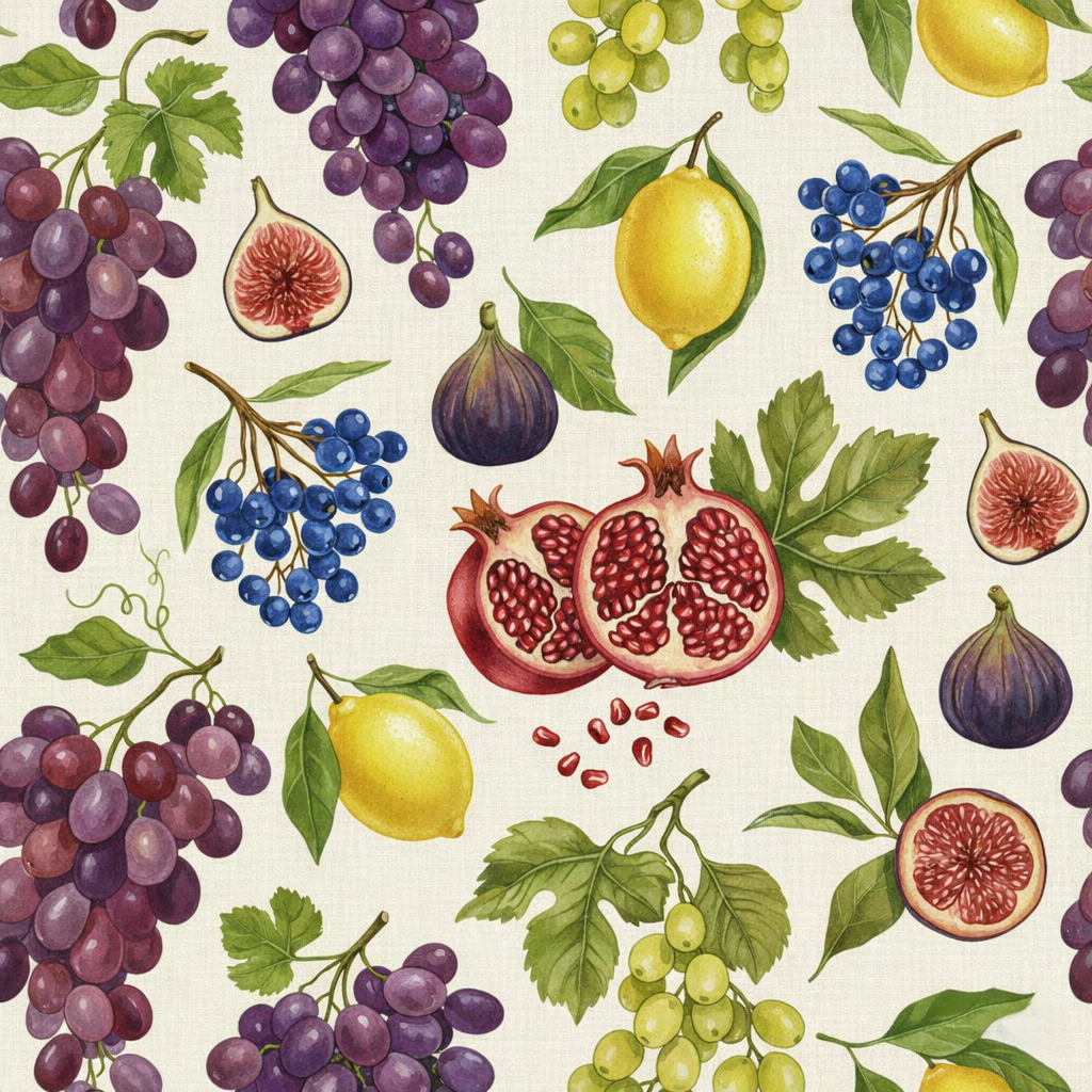 Botanical Fruit and Vine Pattern