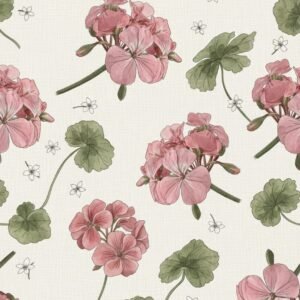 dusty-rose-geranium-tossed-floral-pattern
