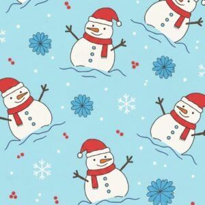 Whimsical Frosty Friends Seamless Winter Pattern