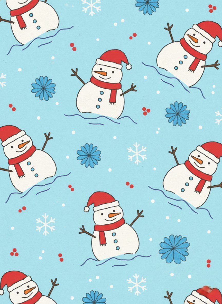 Whimsical Frosty Friends Seamless Winter Pattern